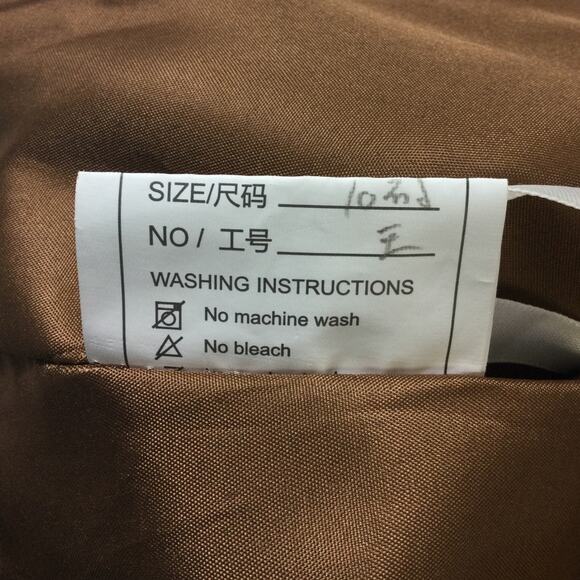 FORMAL SZ 10 L copper brown off shoulder corset mermaid party maxi dress B130 - Picture 6 of 6